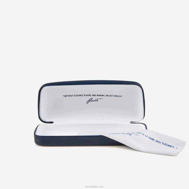 homens Lacoste preto fosco 001 óculos de sol retângulo color block 08D02308