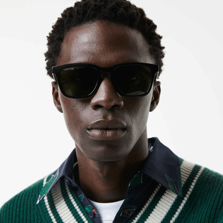 homens Lacoste preto fosco 001 oculos de sol 08D02190