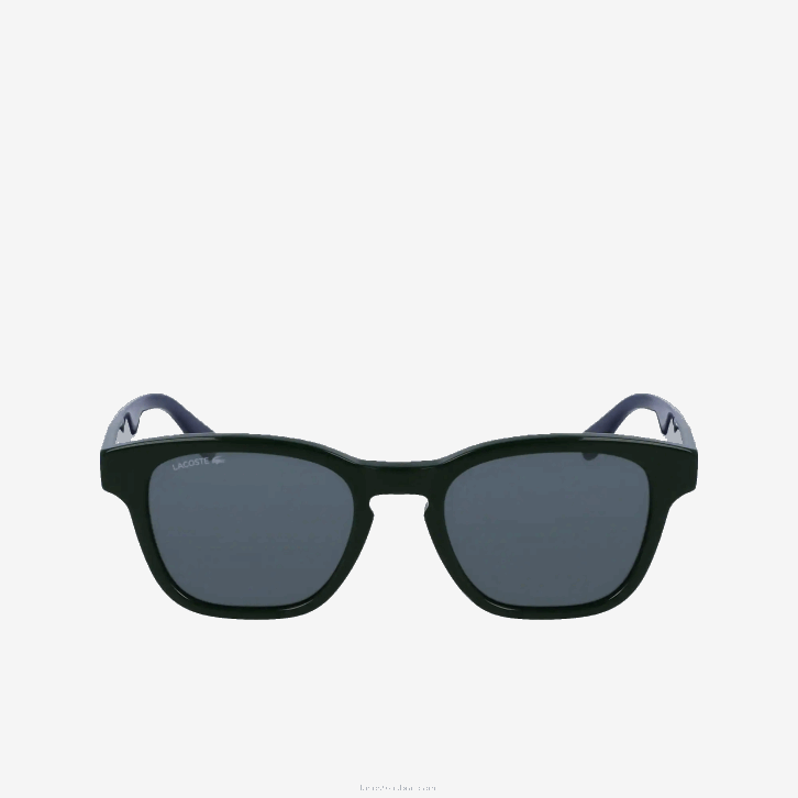 homens Lacoste verde 300 óculos de sol retangulares com toque têxtil 08D02347