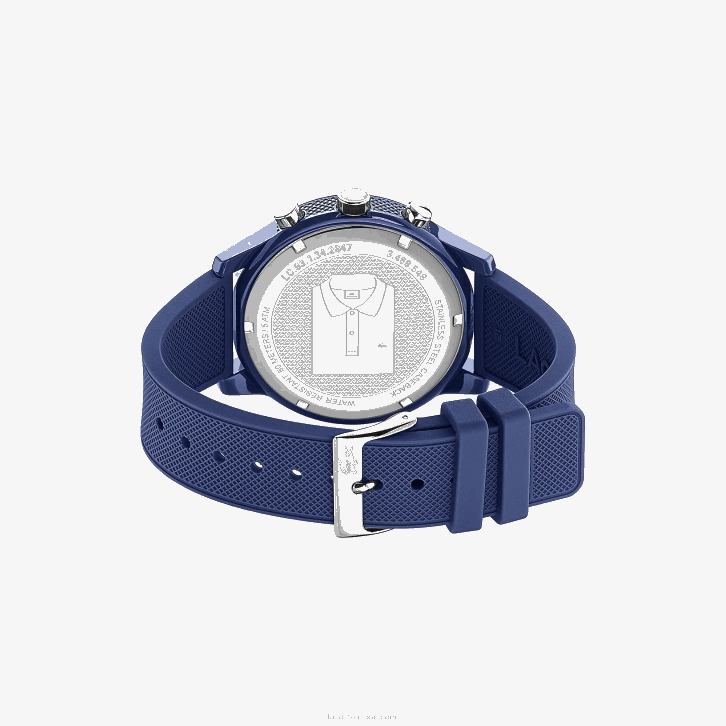 homens Lacoste azul 000 Relógio cronógrafo 12.12 com pulseira de silicone azul 08D02329
