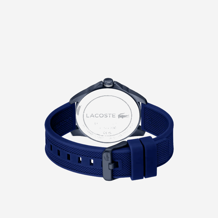 homens Lacoste azul 000 relógio de silicone azul le croc 3 mãos 08D02298
