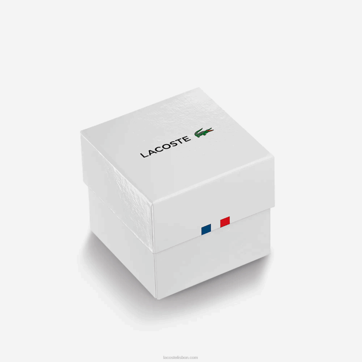homens Lacoste azul 000 relógio de silicone azul le croc 3 mãos 08D02298