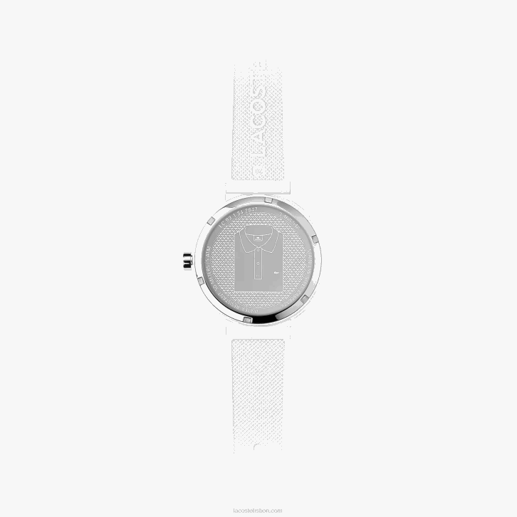 homens Lacoste branco 000 l.12.12 relógio de pulseira de silicone branco 08D02333