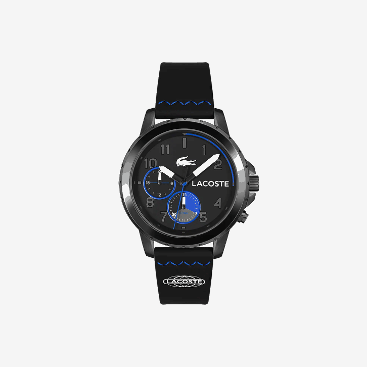 homens Lacoste preto 000 relógio de silicone preto multifuncional de resistência 08D02199