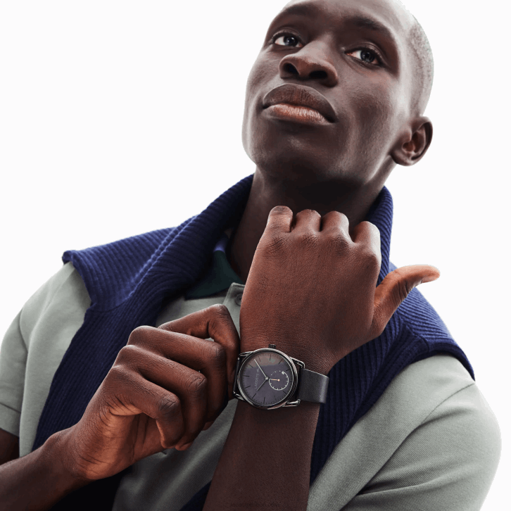 homens Lacoste preto 000 relógio urbano para homem com bracelete em pele preta 08D02312