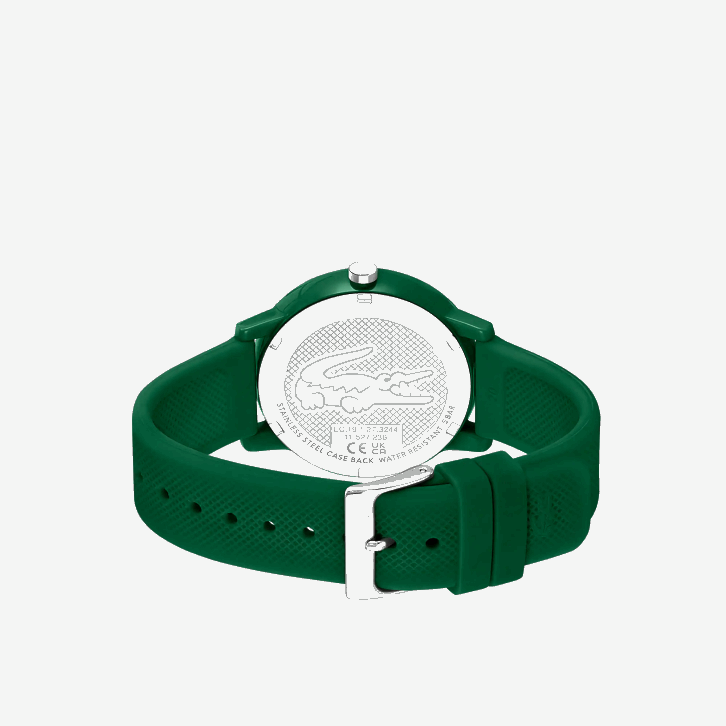 homens Lacoste verde 000 12.12 relógio de pulseira de silicone verde 08D02198