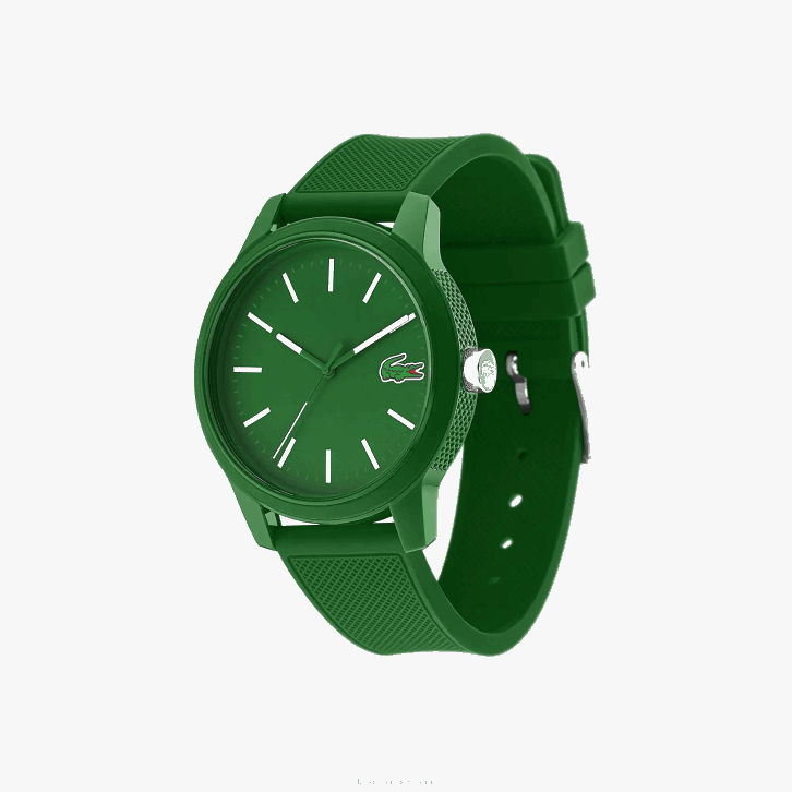 homens Lacoste verde 000 pulseira de silicone verde 12.12 relógio 08D02256