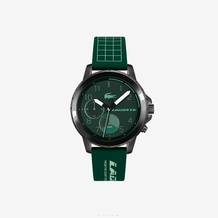 homens Lacoste verde 000 relógio de silicone verde multifuncional de resistência 08D02210