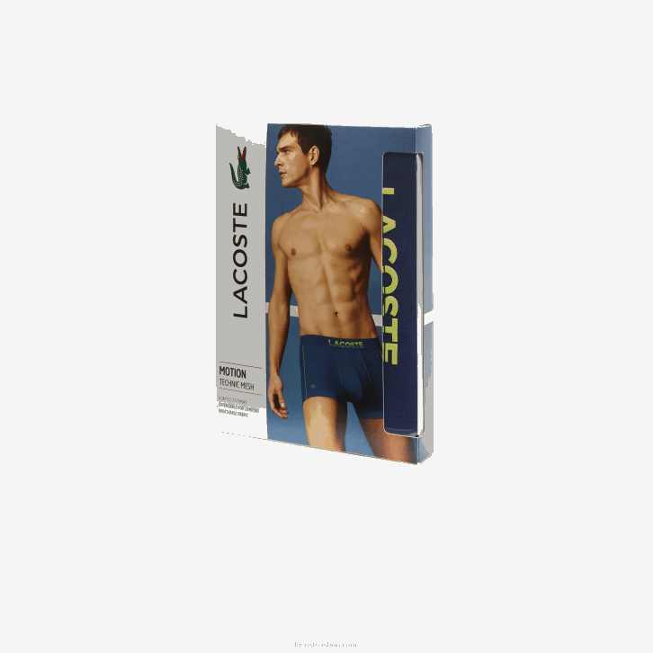 homens Lacoste azul marinho chamativo amarelo 39n tronco de malha técnica respirável 08D01556