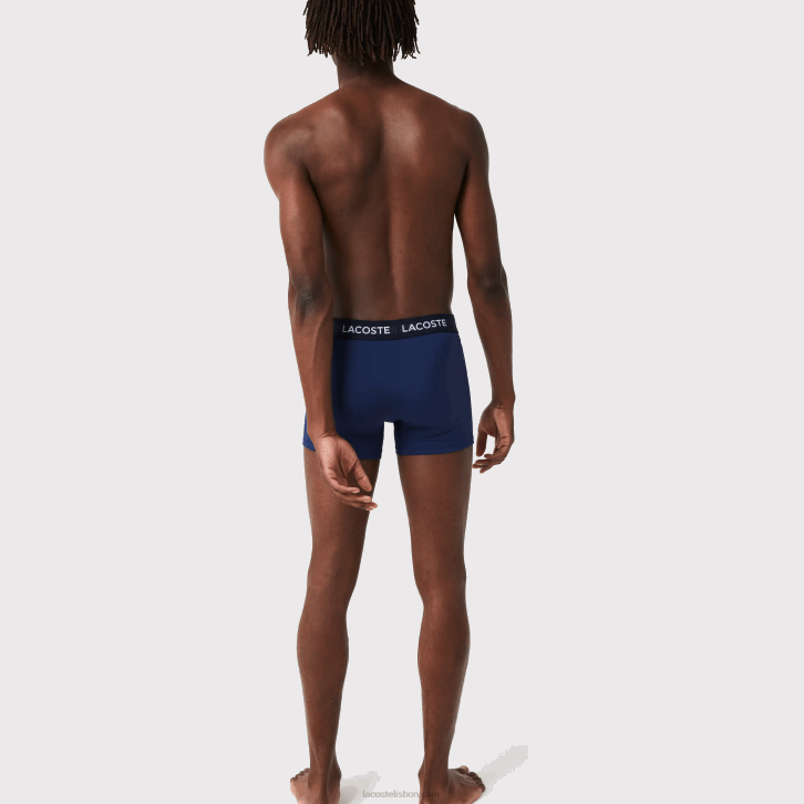 homens Lacoste azul marinho vc baú de microfibra pacote com 3 08D01463
