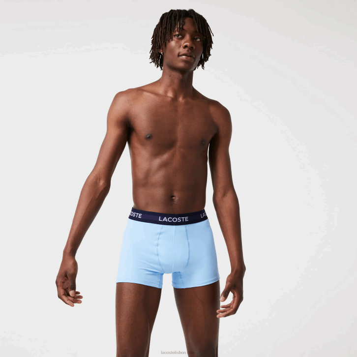 homens Lacoste azul marinho vc baú de microfibra pacote com 3 08D01463