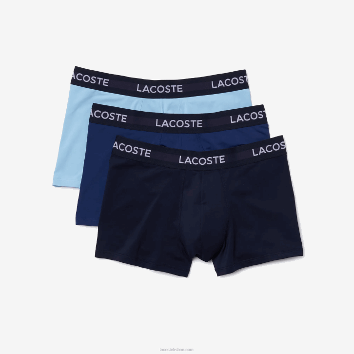 homens Lacoste azul marinho vc baú de microfibra pacote com 3 08D01463