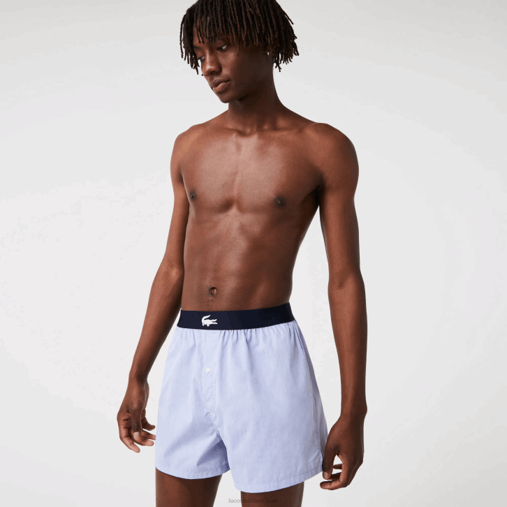 homens Lacoste azul marinho vc boxer de algodão ultra macio pacote com 3 08D01578