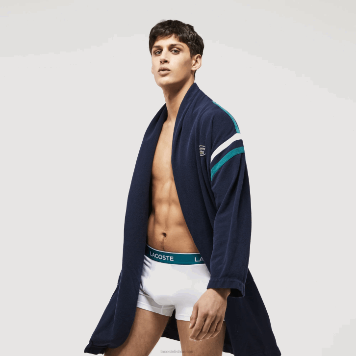 homens Lacoste branco 001 cueca boxer casual com 3 pacotes 08D0483