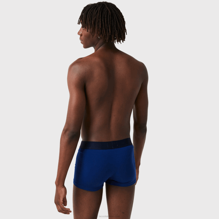 homens Lacoste branco cinza chine azul marinho bck baú de algodão elástico incompatível com 3 unidades 08D01342