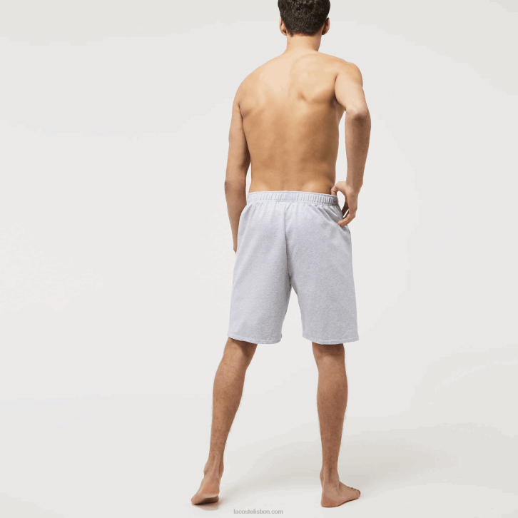homens Lacoste lombo cinza verde y9k shorts de lã de algodão de crocodilo de veludo 08D01479