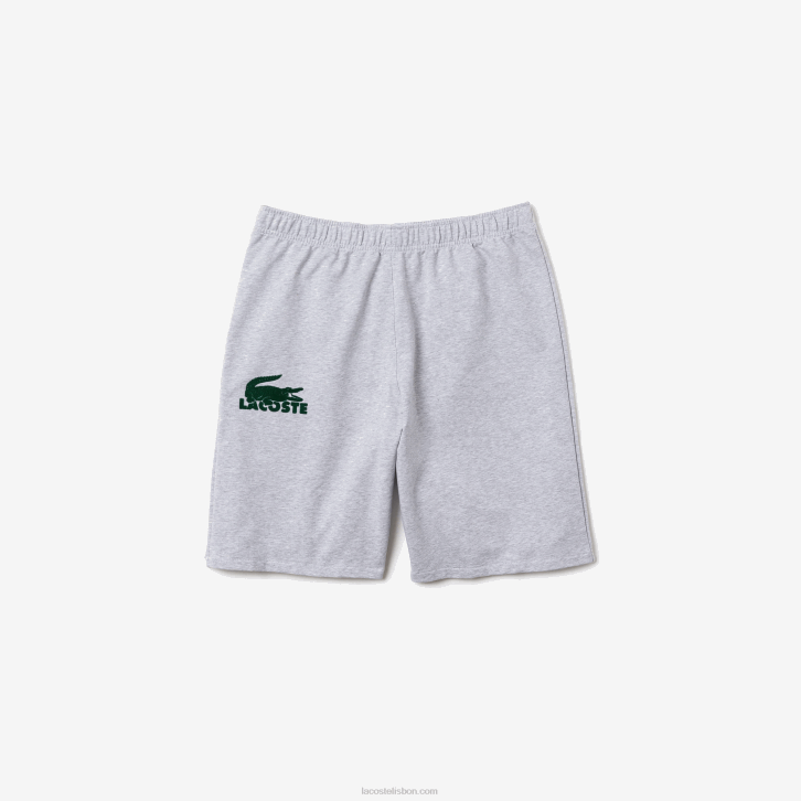 homens Lacoste lombo cinza verde y9k shorts de lã de algodão de crocodilo de veludo 08D01479