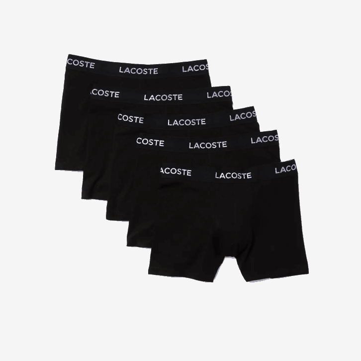 homens Lacoste preto 031 Pacote com 5 boxers de cintura com logo 08D01399