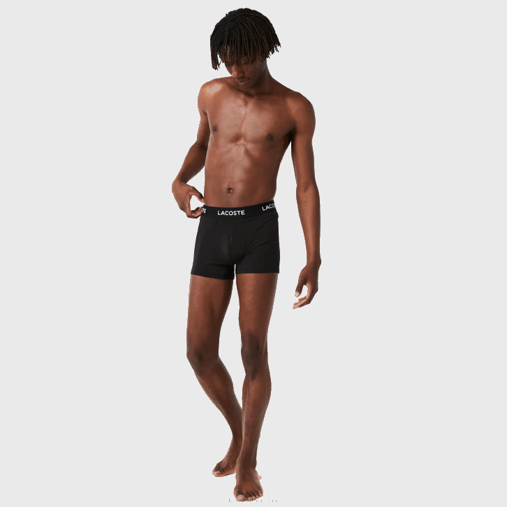 homens Lacoste preto 031 baú de microfibra pacote com 3 08D01461