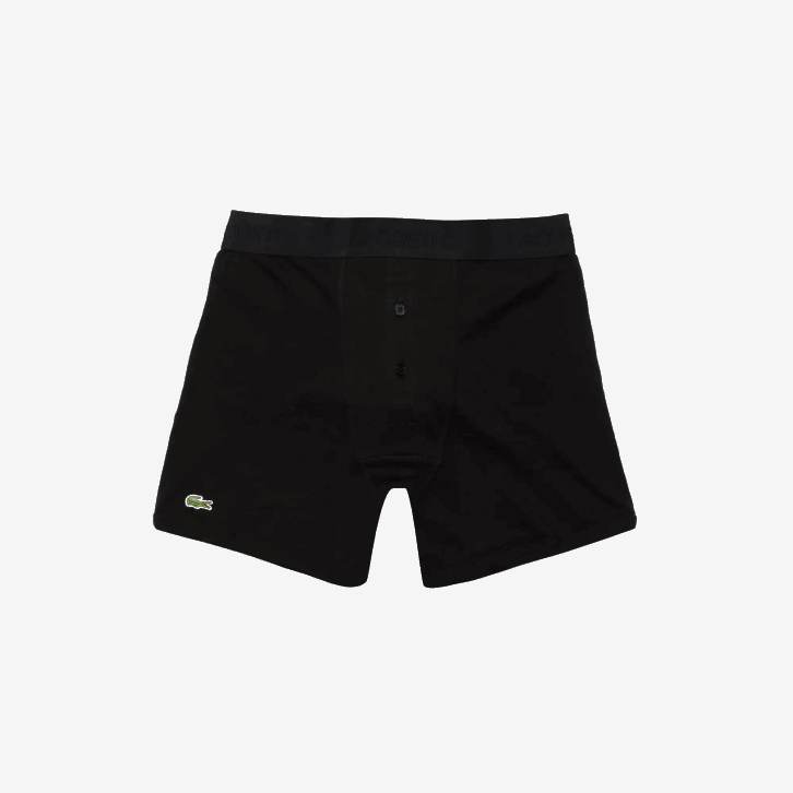 homens Lacoste preto 031 cueca boxer de algodão com cintura com letras pacote com 3 08D01358