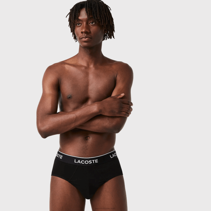 homens Lacoste preto 031 pack de 3 cuecas casuais 08D01421