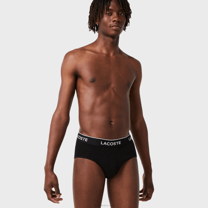 homens Lacoste preto 031 pack de 3 cuecas casuais 08D01421