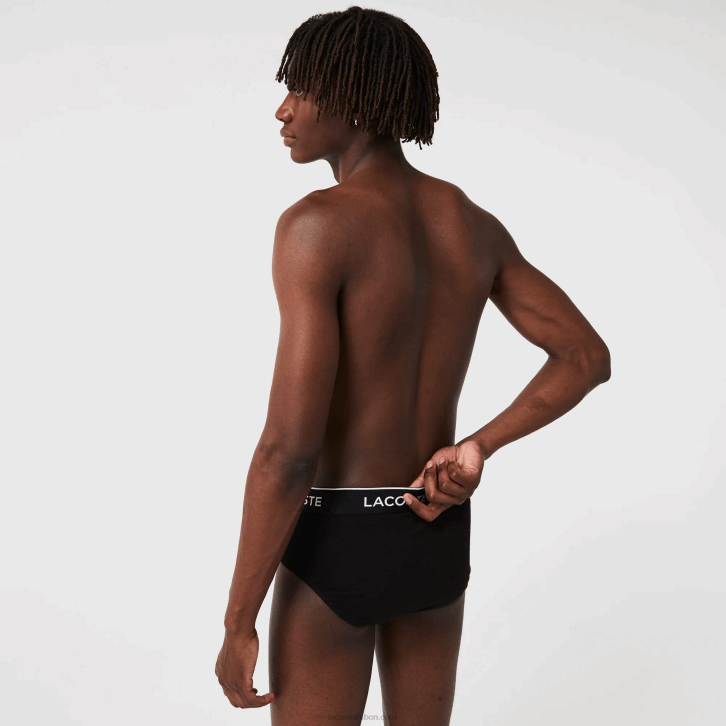 homens Lacoste preto 031 pack de 3 cuecas casuais 08D01421