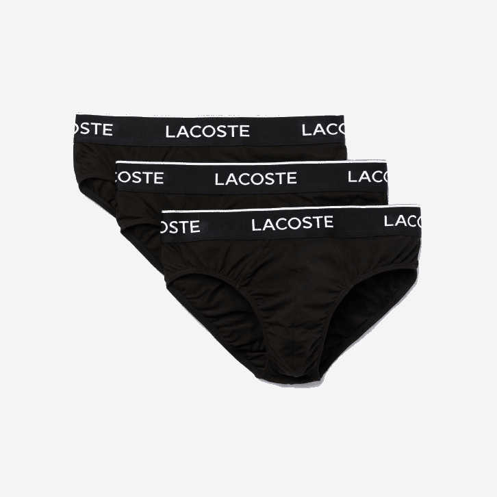 homens Lacoste preto 031 pack de 3 cuecas casuais 08D01421