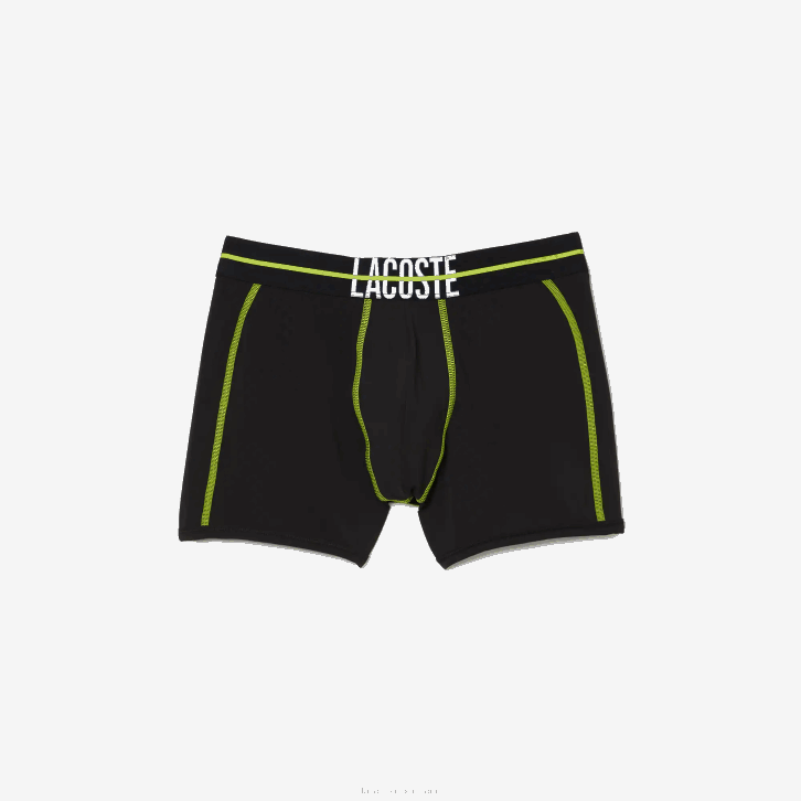 homens Lacoste preto amarelo 9y2 tronco de jersey sem costura 08D01492