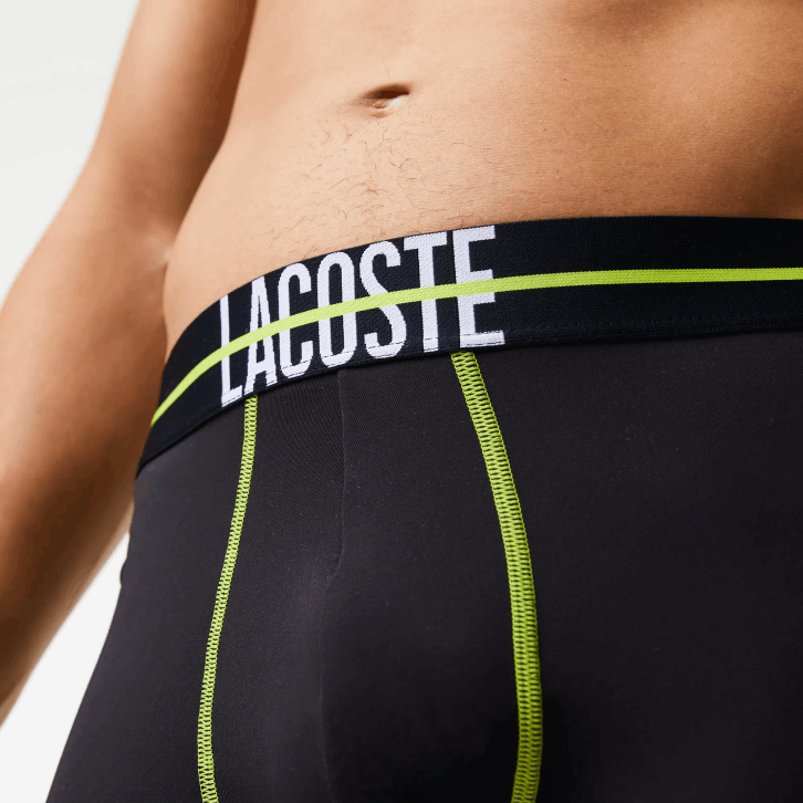 homens Lacoste preto amarelo 9y2 tronco de jersey sem costura 08D01492