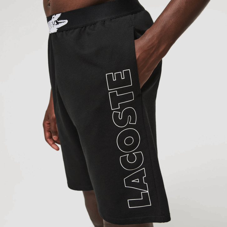 homens Lacoste preto branco 258 shorts internos de lã de algodão de marca 08D01513