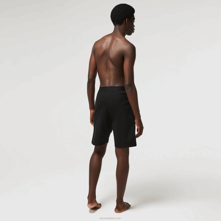homens Lacoste preto branco 258 shorts internos de lã de algodão de marca 08D01513