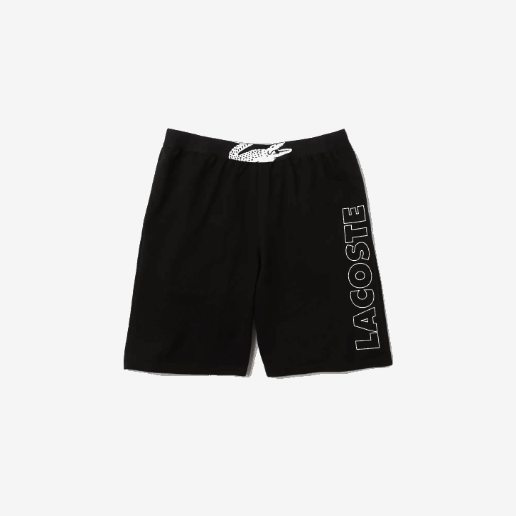 homens Lacoste preto branco 258 shorts internos de lã de algodão de marca 08D01513