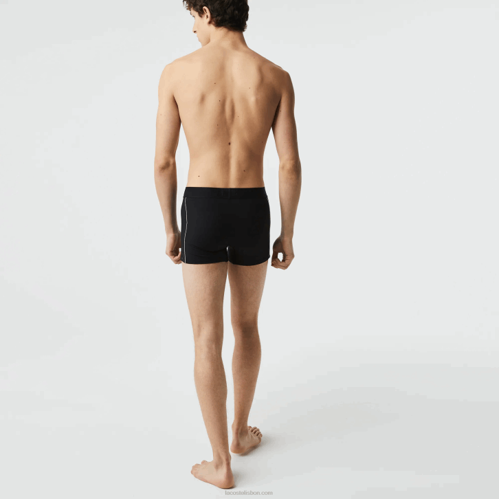 homens Lacoste preto branco 258 tronco de malha técnica respirável 08D01557