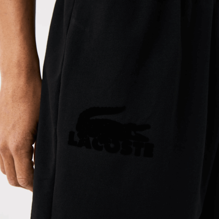 homens Lacoste preto c31 shorts de lã de algodão de crocodilo de veludo 08D01480