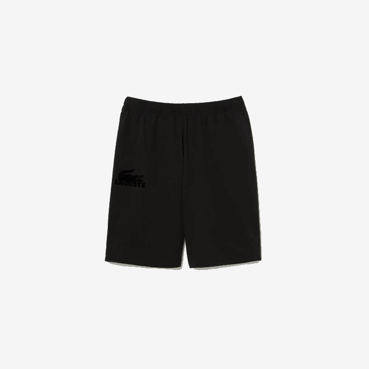 homens Lacoste preto c31 shorts de lã de algodão de crocodilo de veludo 08D01480