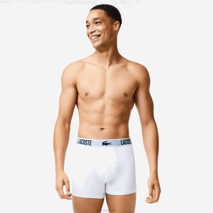 homens Lacoste preto cinza escuro branco shq baú em jersey de poliéster reciclado com 3 unidades 08D01561
