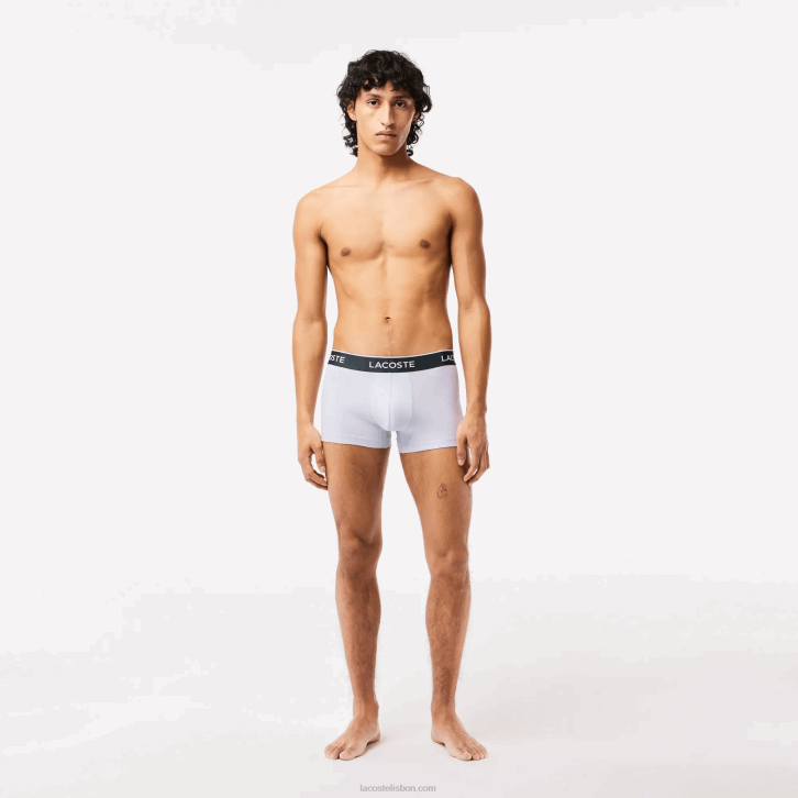 homens Lacoste roxo azul marinho cinza chine ggj cueca boxer casual com 3 pacotes 08D0482