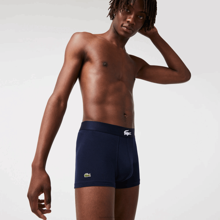 homens Lacoste verde azul marinho branco p52 baú de algodão elástico incompatível com 3 unidades 08D01341