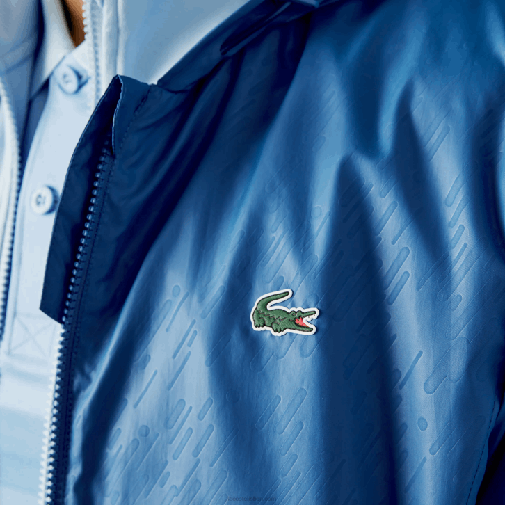 homens Lacoste azul branco q6t blusão repelente de água sport novak djokovic 08D01298