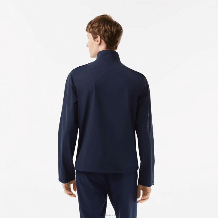 homens Lacoste azul marinho 423 blusão de golfe impermeável com fecho de correr 08D0394