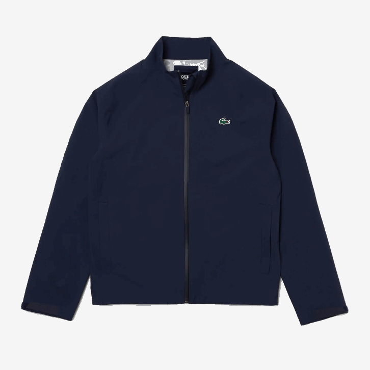 homens Lacoste azul marinho 423 blusão de golfe impermeável com fecho de correr 08D0394
