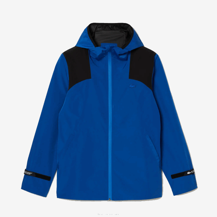 homens Lacoste azul preto 6j4 blusão esportivo impermeável 08D0403