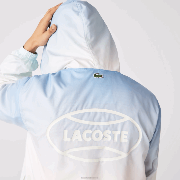 homens Lacoste azul turquesa branco 3ux blusão pulôver leve ao vivo 08D01280