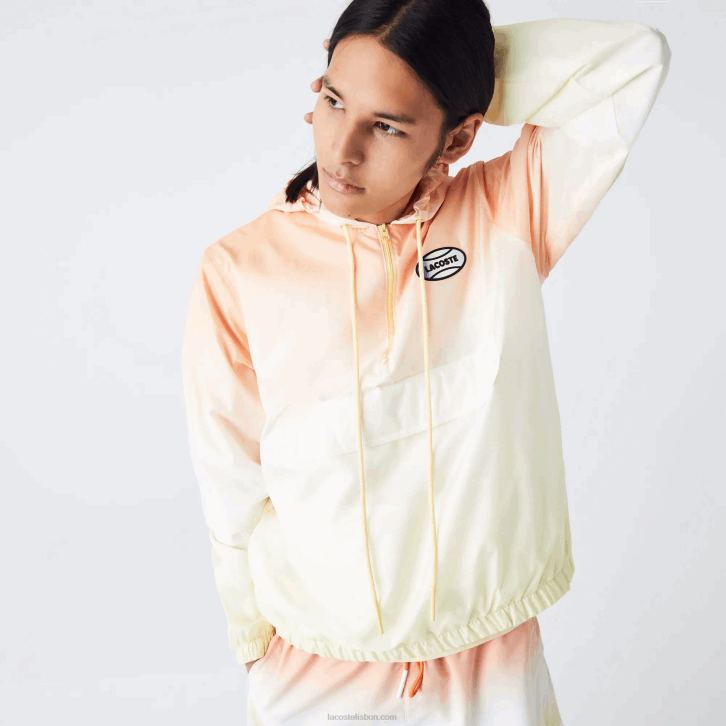 homens Lacoste laranja branco amarelo z81 blusão pulôver leve ao vivo 08D01281