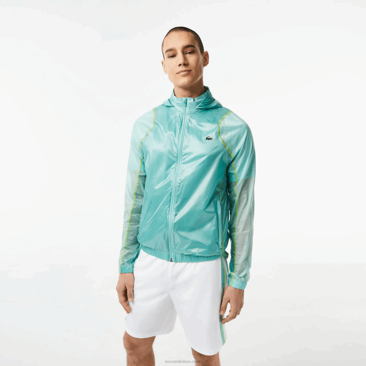 homens Lacoste perfeito br8 blusão com capuz esportivo à prova d'água 08D01