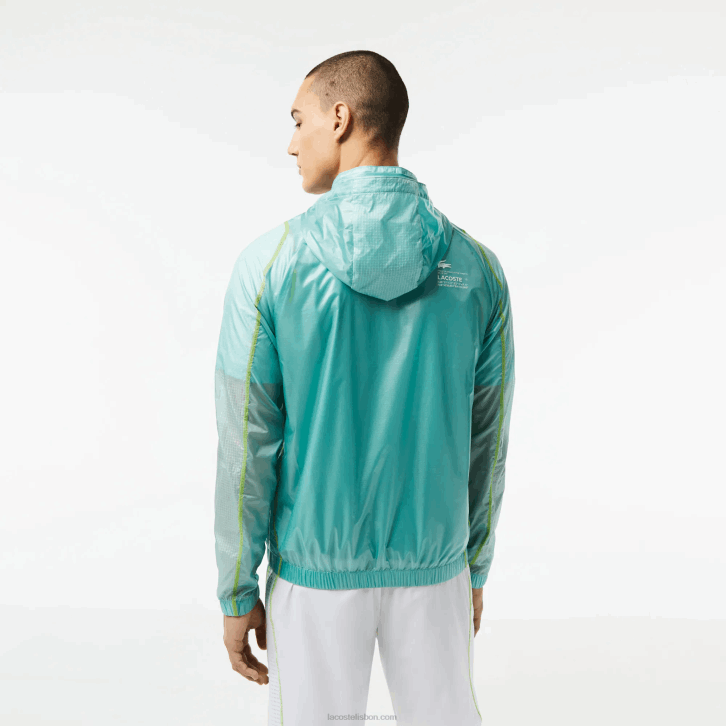 homens Lacoste perfeito br8 blusão com capuz esportivo à prova d\'água 08D01