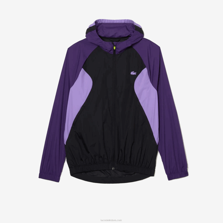 homens Lacoste preto roxo 6kb blusão esportivo embalável 08D01255