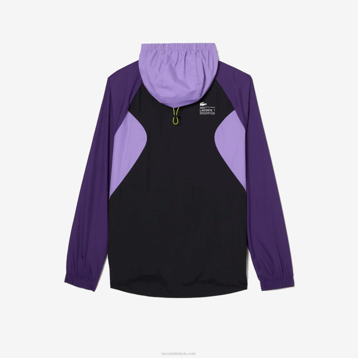 homens Lacoste preto roxo 6kb blusão esportivo embalável 08D01255