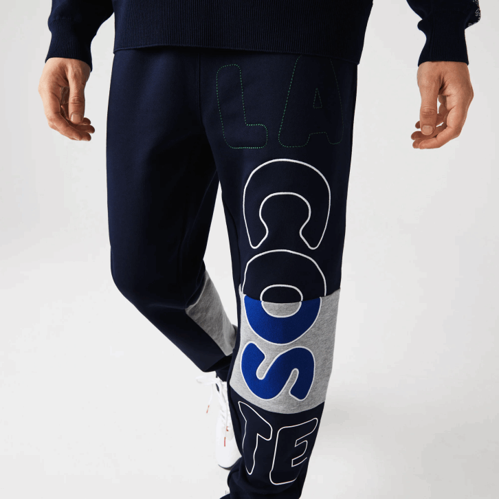 homens Lacoste azul marinho 166 calça jogging de lã de algodão desestruturada da marca Heritage 08D01206
